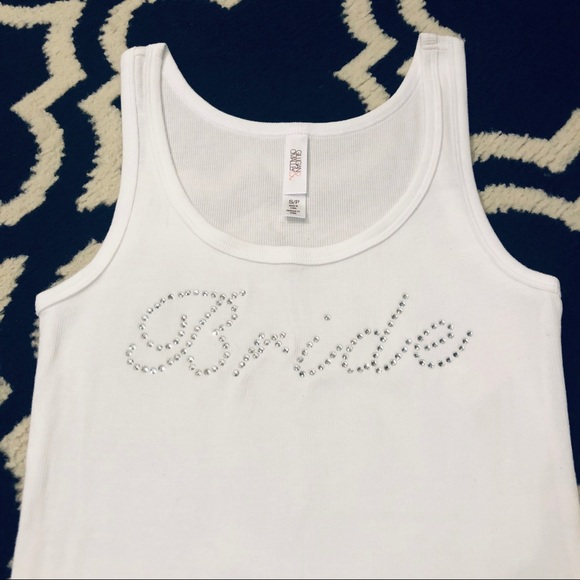 White Rhinestone Bride Tank Top - Picture 2 of 3